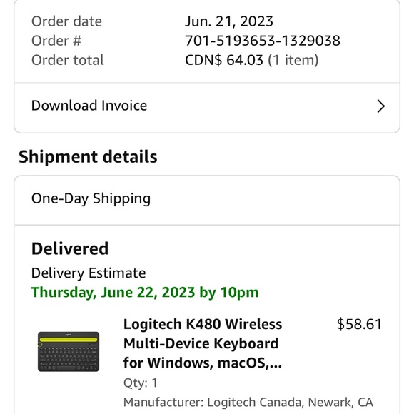 Logitech K480 Wireless Multi-Device Keyboard for Windows, macOS, iPadOS, Android - Picture 4 of 6